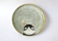 ひのもと工作室 大野和世ねこの小皿 ハチワレ１
