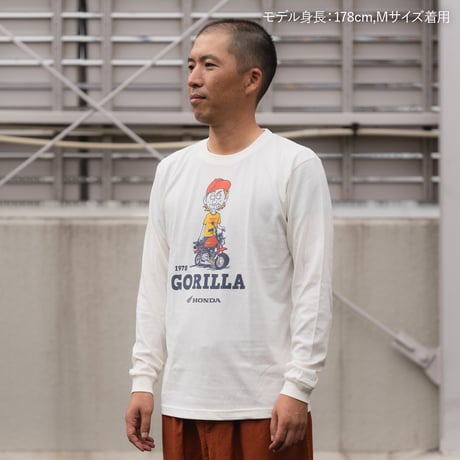 ホンダ　GORILLA 1978　HONDA THE PEOPLE　ロングスリーブTシャツ／アイボリー