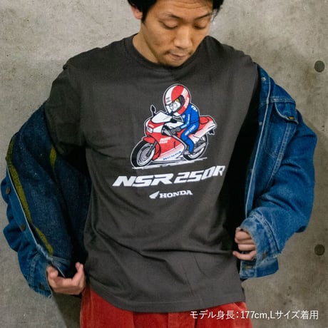 ホンダ　NSR250R 1986　HONDA THE PEOPLE　コットンTシャツ／チャコール