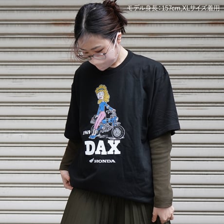 ホンダ　DAX 1969　HONDA THE PEOPLE　コットンTシャツ／ブラック