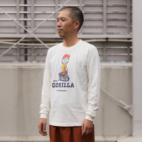 ホンダ　GORILLA 1978　HONDA THE PEOPLE　ロングスリーブTシャツ／アイボリー