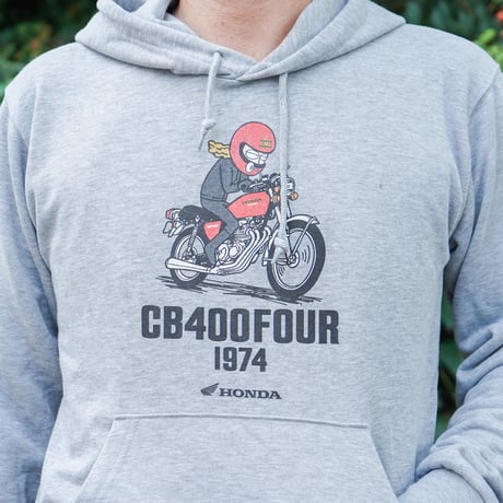 ホンダ　CB400FOUR 1974　HONDA THE PEOPLE　スウェットパーカー／ヘザーグレー