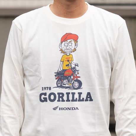 ホンダ　GORILLA 1978　HONDA THE PEOPLE　ロングスリーブTシャツ／アイボリー