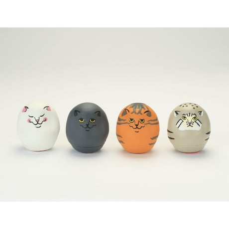 カマノレイコ／まめねこだるま4種セット　チャオとおともだち