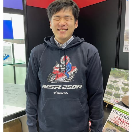 ホンダ　NSR250R 1986　HONDA THE PEOPLE　スウェットパーカー／ネイビー