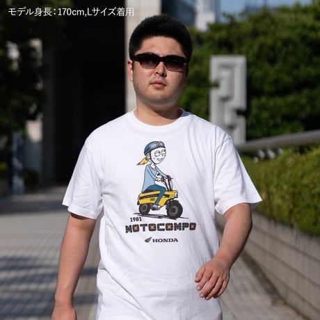 ホンダ　MOTOCOMPO 1981　HONDA THE PEOPLE　コットンTシャツ／ホワイト