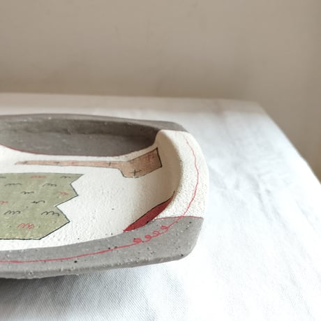hapun pottery　角プレート