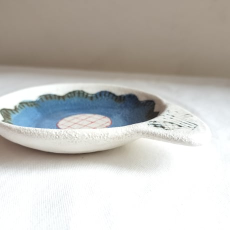 hapun pottery　花豆皿