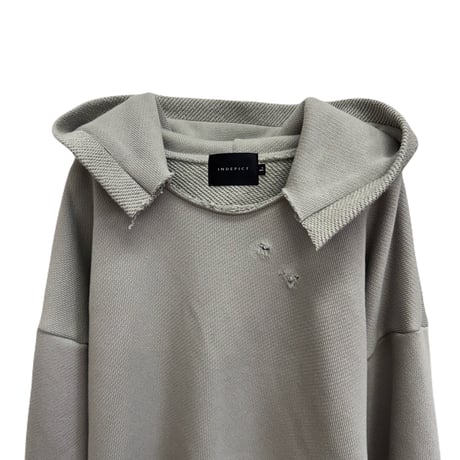 DISTRESSED OUTSIDE SEAM HOODIE /DUST GRAY
