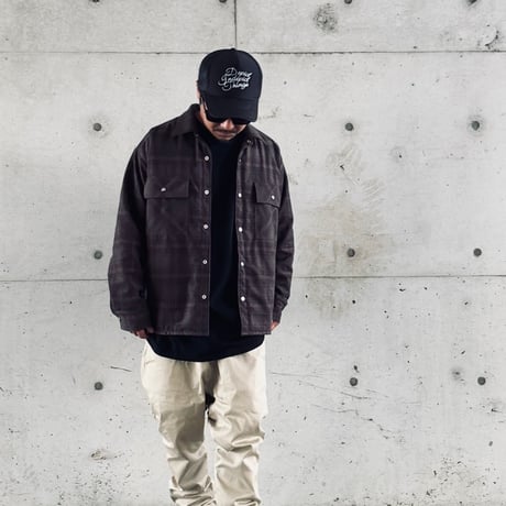 QUILTED PLAID SHIRT JACKET