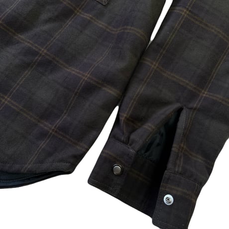 QUILTED PLAID SHIRT JACKET
