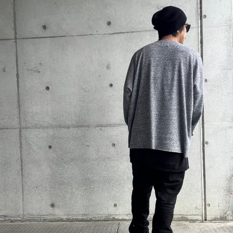 RELAXED PILE L/S TEE / SALT & PEPPER