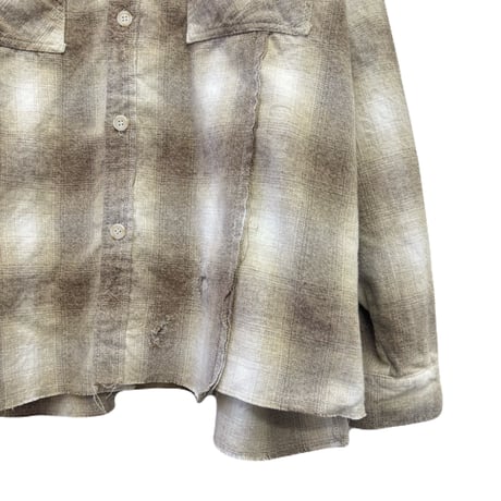 DISTRESSED PANEL CHECK SHIRT /  NEW ORLEANS BEIGE