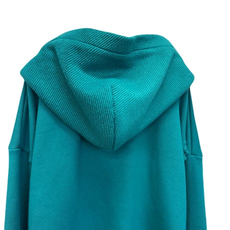 DISTRESSED OUTSIDE SEAM HOODIE /DEEP TEAL