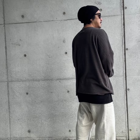 RELAXED PILE L/S TEE / CHARCOAL