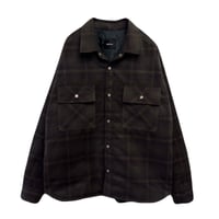 QUILTED PLAID SHIRT JACKET