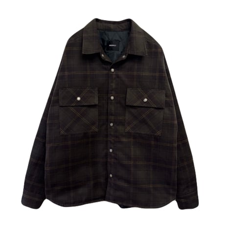 QUILTED PLAID SHIRT JACKET
