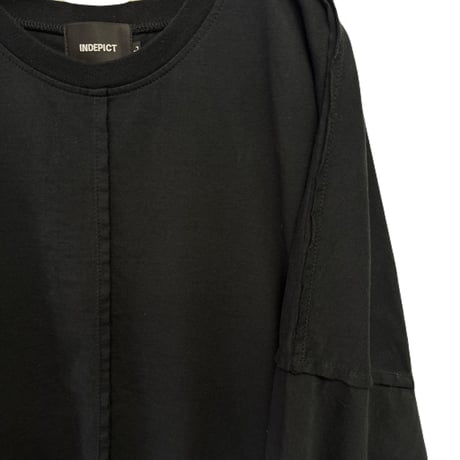 CUT-OFF SEAM L/S TEE / BLACK