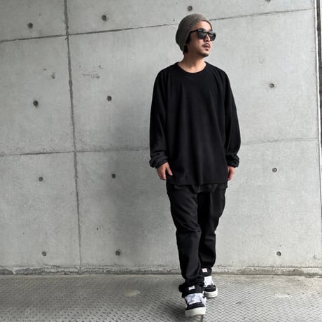 RELAXED PILE L/S TEE / BLACK