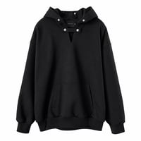 DETACHABLE TAB SLIT HOODIE / BLACK