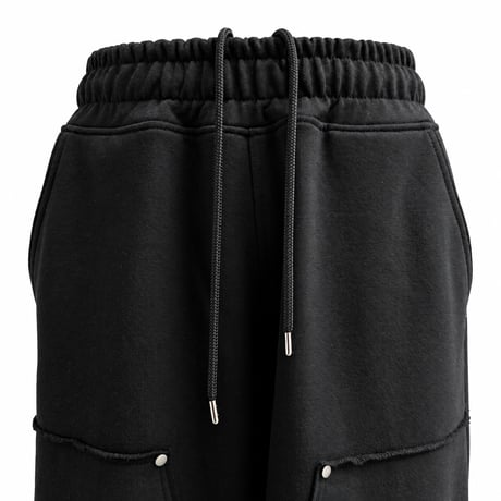 KNEE PATCH SWEATPANTS / BLACK