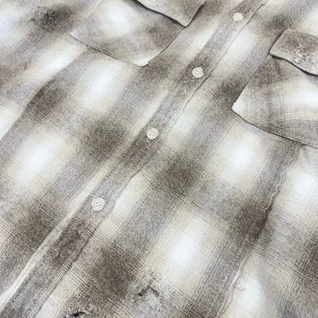 DISTRESSED PANEL CHECK SHIRT /  NEW ORLEANS BEIGE