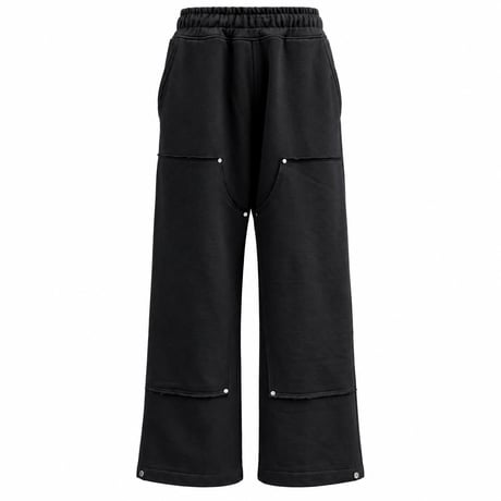 KNEE PATCH SWEATPANTS / BLACK