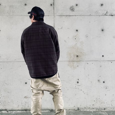 QUILTED PLAID SHIRT JACKET