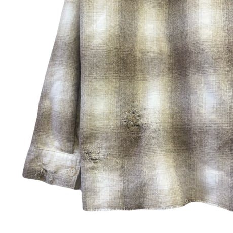 DISTRESSED PANEL CHECK SHIRT /  NEW ORLEANS BEIGE
