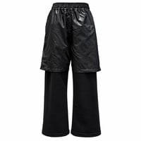 SIDE SNAP NYLON LAYERED SWEATPANTS