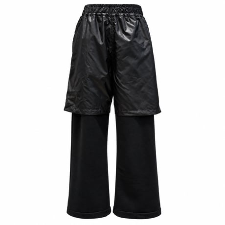 SIDE SNAP NYLON LAYERED SWEATPANTS