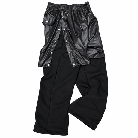 SIDE SNAP NYLON LAYERED SWEATPANTS