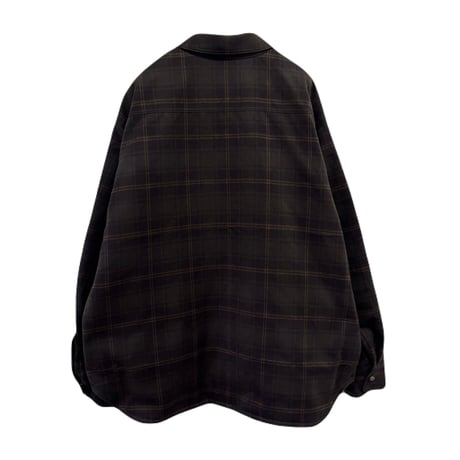 QUILTED PLAID SHIRT JACKET