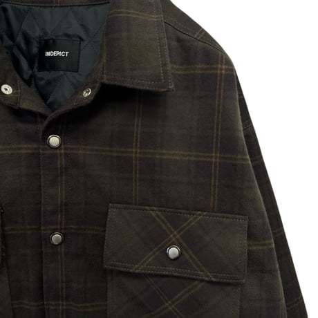 QUILTED PLAID SHIRT JACKET