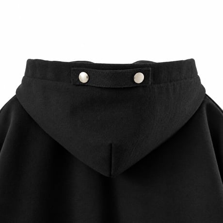 DETACHABLE TAB SLIT HOODIE / BLACK