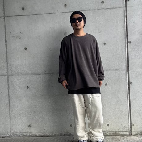 RELAXED PILE L/S TEE / CHARCOAL
