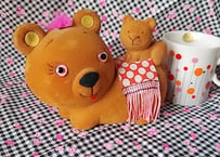 親子のくまʕ•ᴥ•ʔフロッキー貯金箱