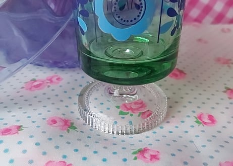 アデリア･お花と葉っぱの脚付きグラス