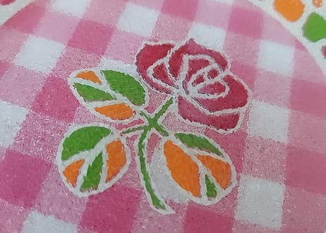 薔薇のステンドガラス風🌹フリル皿