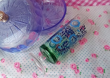 アデリア･お花と葉っぱの脚付きグラス