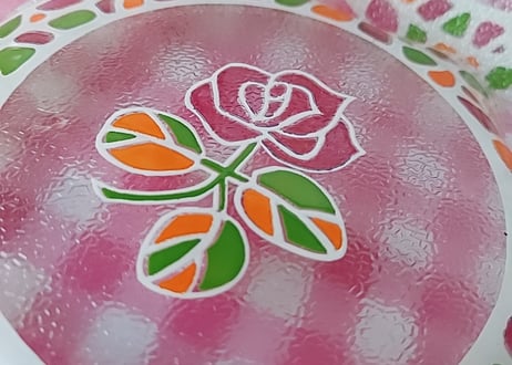 薔薇のステンドガラス風🌹フリル皿