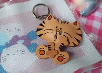 レザークラフト🐱泣き猫ちゃんのキーホルダー