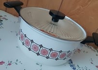 ホーロー製・蓋がガラスカットの両手鍋