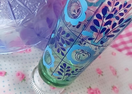 アデリア･お花と葉っぱの脚付きグラス