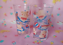 くまのカップルʕ•ᴥ•ʔ︎💕ビーチ柄グラス