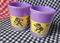 昭和40年代・黒子のプラスティックミニコップ🌴パープル