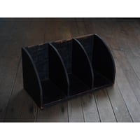 黒塗りの木製仕分け棚 / 大正-昭和頃