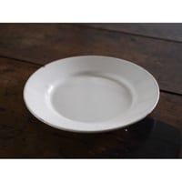 白錫釉リム皿d / フランス19c