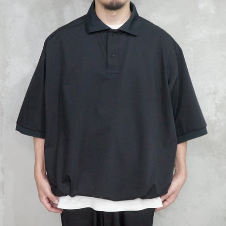 STRETCH NYLON BIG POLO(BLACK)