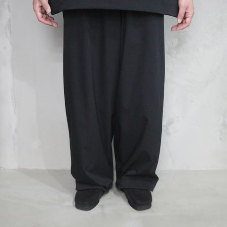STRETCH NYLON WIDE EASY PANT(BLACK)